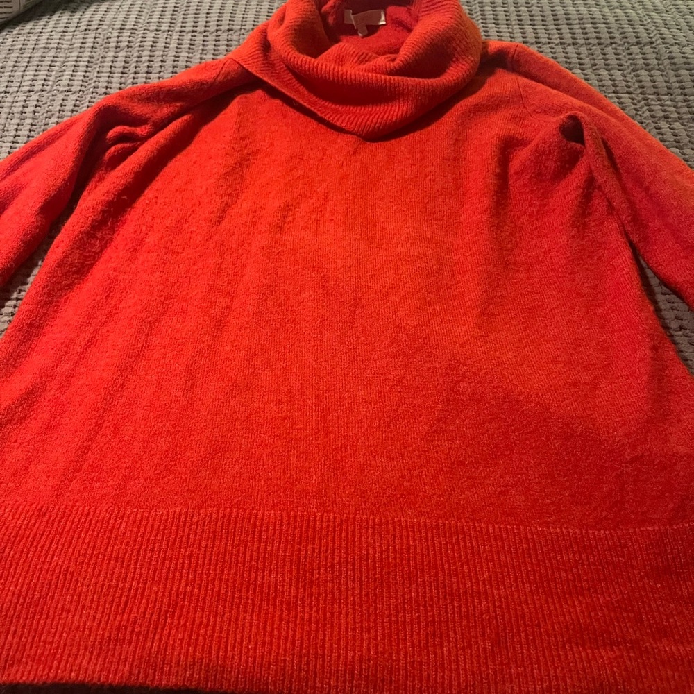 LOFT Vibrant Red Cowl Neck Sweater